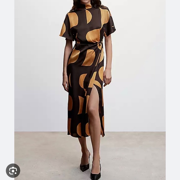 NWT Mango silk dress ♥️ midi - Picture 2 of 7